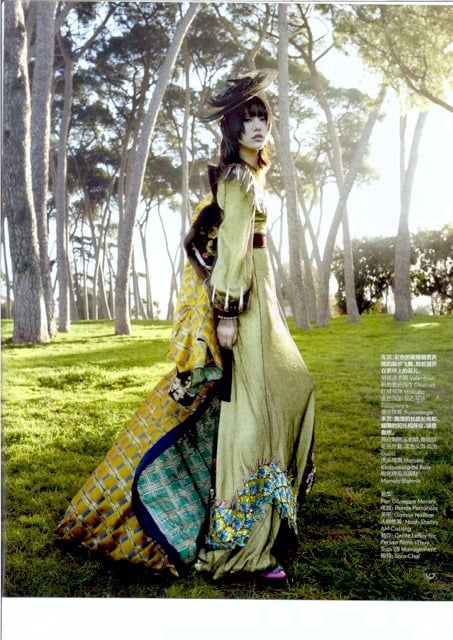 VOGUE CHINA photo: Yelena Yemchuk Stylist Anastasia Barbieri Hair : Pier Giuseppe Moroni Make up: Petros Petrohilos
