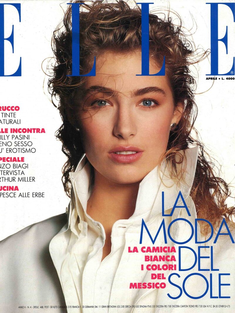 Magazine: Elle Italia Photographer: Toscani Model:Elaine Irwin Location: MIlano 1988 Hair: Pier Giuseppe Moroni