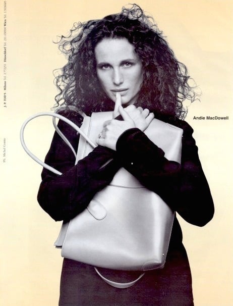 Andie Macdowell - Adv: Tods - Photo Michel Comte - Hair Pier Giuseppe Moroni