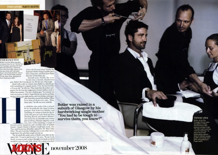 Location: Pier Giuseppe Moroni Milan - Extras: Pier Giuseppe Moroni staff - Photographer: Michel Comte - Actor: Gerard Butler