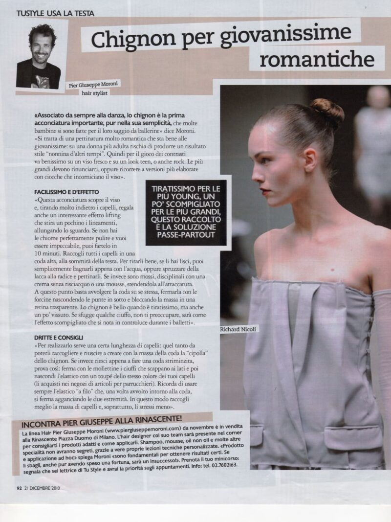 Hair stylist Milano - Pier Giuseppe Moroni
